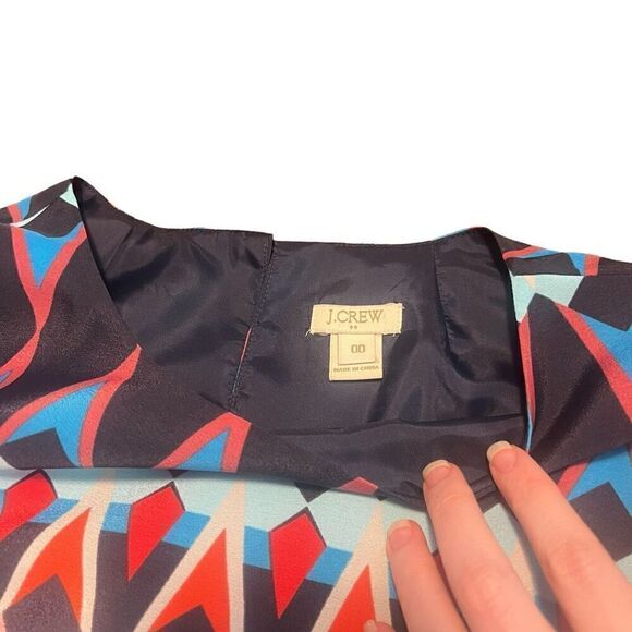 J CREW Geometric Pattern Shift Dress Size 00 - Picture 5 of 10